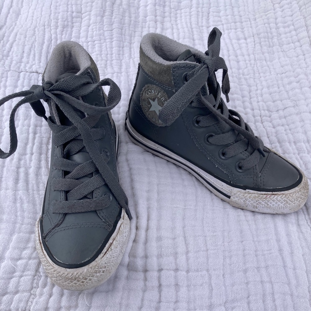Size 11 gray kids converse